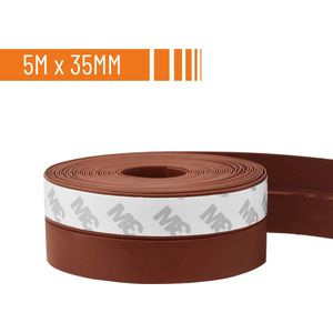 Simple Fix Tochtstrip - 500cm x 3.5cm - Tochtstrips voor Deuren - Tochtstopper - Tochtrol - Tochtband - Tochthond - Zelfklevend en Isolerend - Bruin