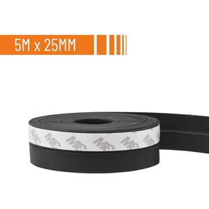 Simple Fix Tochtstrip - 500cm x 2.5cm - Tochtstrips voor Deuren - Tochtstopper - Tochtrol - Tochtband - Tochthond - Zelfklevend en Isolerend - Zwart