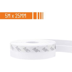 Simple Fix Tochtstrip - 500cm x 2.5cm - Tochtstrips voor Deuren - Tochtstopper - Tochtrol - Tochtband - Tochthond - Zelfklevend en Isolerend - Wit