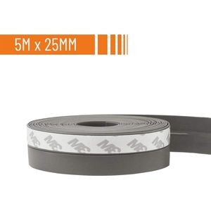 Simple Fix Tochtstrip - 500cm x 2.5cm - Tochtstrips voor Deuren - Tochtstopper - Tochtrol - Tochtband - Tochthond - Zelfklevend en Isolerend - Grijs