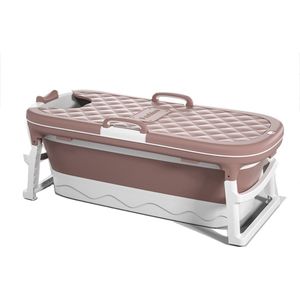 Simple Fix Opvouwbaar Bad 138 cm - Zitbad ook geschikt als IJsbad - Ligbad voor Volwassenen & Kinderen - Inklapbaar - Capaciteit 220 L - Extra lang - Roze