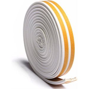 Simple Fix Tochtstrip - 5 meter x 9mm - Tochtband - Tochtstrips voor deuren - Tochtstopper - Tochtrol - Zelfklevend en Isolerend - E-profiel - Wit