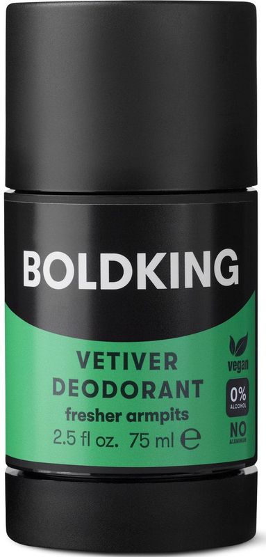 Boldking Vetiver Deo Stick - Deodorant Stick Heren - Vegan Huidverzorging Man - Deostick Mannen - 75ml