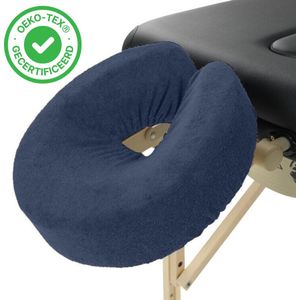 ZenGrowth - Badstof Hoofdsteunhoesje - Marineblauw - Massagetafel - 280 gram/m2 dikte - Elastisch - Hygiënisch