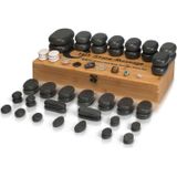 ZenGrowth - Hotstones - 64 Stuks - Massage Stenen - 100% Basaltsteen - Inclusief Bamboe Opbergdoos