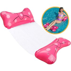 PrimeOutdoor Waterhangmat Strik (Roze) - Luchtbed zwembad - Opblaasbaar WaterLuchtbed - Lounge Water Luchtbed Mat - Zwembad Hangmat Lucht Bed