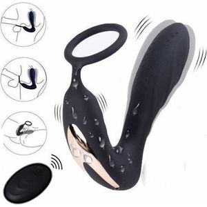 Vibrerende Buttplug met Cockring - Geheel Waterproof - Afstandsbediening