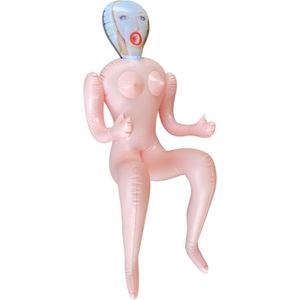 Opblaasbare Sexpop Crissy Blond met Vagina Anus Mond Doggystyle Sexpop 150 cm Geprint Gezicht - EZlove