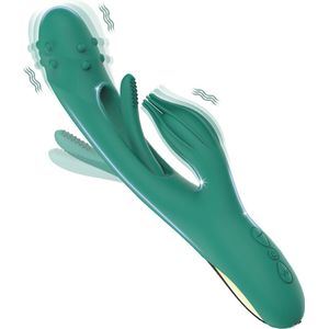 Dragon Speer Vibrator met Bewegende Tong in Schacht en Lamellen Ontwerp voor Clitorale Stimulatie - Geschikt voor Mannen en Vrouwen 30 cm
