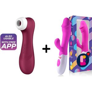 Satisfyer Pro 2 Gen 3 Rood Connect App met Easylove Tarzan Vibrator - Combinatie Voordeel Set