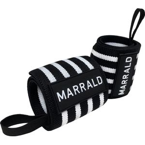 Marrald Wrist Wraps V2 - Zwart Wit - polssteun brace crossfit fitness krachttraining sporthandschoenen