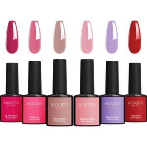 Moods Gellac 6-delige Set - Gel Nagellak - 8ML - Secret Dreams - Gellac - Nagels - Gellak Starterspakket - Chique Kleuren