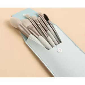 Without Lemons Grijs Make up borstel set 9 delig | Kwastenset | Beauty | Make-up |Penselen|  Vrouwen |Meisjes |Cadeau |Geschenk|Liefde| BFF |