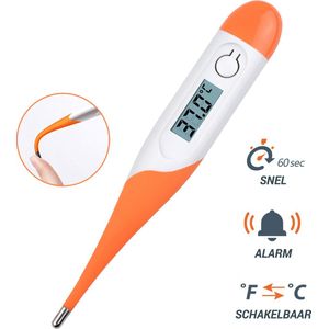 Thermometer lichaam - Koorts - Koortsthermometer voor volwassenen - Oranje - Incl. opbergcase!