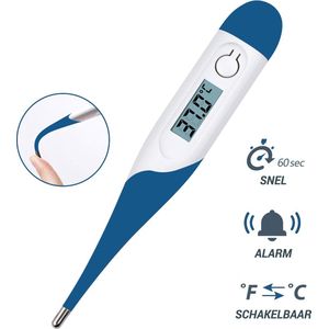 Thermometer lichaam - Koorts - Koortsthermometer voor volwassenen - Blauw - Incl. opbergcase!