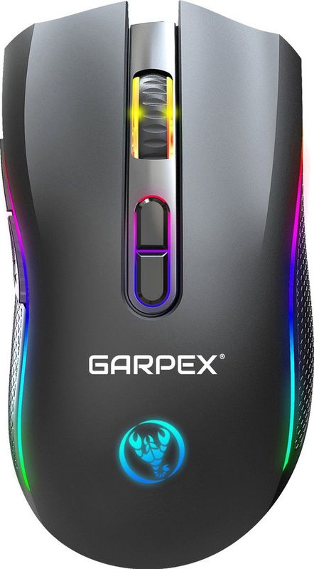 Garpex® Stille Draadloze Muis - Gaming muis - Computermuis - Muis Draadloos - Met LED Verlichting - Oplaadbaar – Zwart