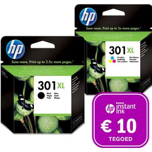 HP 301XL - Inktcartridge - Origineel - Hoge capaciteit - Kleur XL & Zwart XL + Instant Ink tegoed
