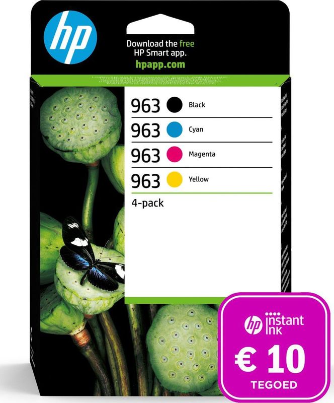HP 963 XL - Inktcartridge - Kleur en Zwart - Met Instant Ink Tegoed