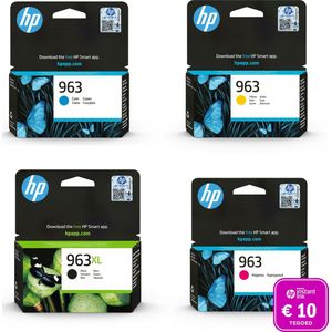 HP 963 + 963XL - Inktcartridge kleur & zwart + Instant Ink tegoed