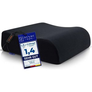 DYNMC you comfortabele stoelverhoger voor volwassenen en kinderen - TEST ZEER GOED [ONTWIKKELD DOOR FYSIOTHERAPEUTEN] - Maatvast, 13 cm dik zitkussen - Perfect zitverhoger stoelkussen voor in de auto - zwart