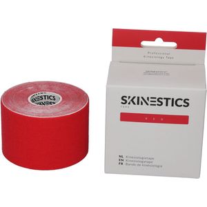 Skinestics Kinesiologie tape – Sport tape – Fysio tape – Kleur Rood – nu 20% langer, 600 cm lang bij 5 cm breed, 170% rekbaar gelijk aan menselijke huid, standaard voorzien van extra sterke lijm, katoen, voor het hele lichaam, medical taping