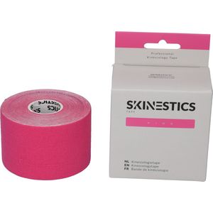 Skinestics Kinesiologie tape – Sport tape – Fysio tape – Kleur Roze – nu 20% langer, 600 cm lang bij 5 cm breed, 170% rekbaar gelijk aan menselijke huid, standaard voorzien van extra sterke lijm, katoen, voor het hele lichaam, medical taping