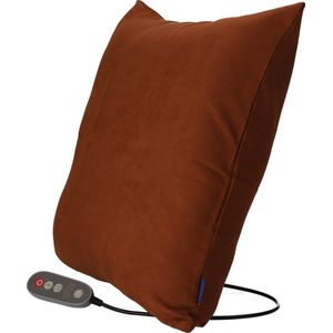 Invitalis Massagekussen Shiatsu - nekmassage apparaat - Cognac & Grijs - Infrarood en memory foam | 5 jaar garantie - Afstandsbediening - rug- nek- schouder- been- en voetmassage