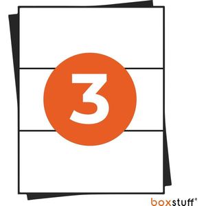 A4 Stickervellen - Verzend Etiketten Stickers - Adres Etiketten - Geschikt Inktjet en Laser Printers - 3 Per Vel - 210x99MM