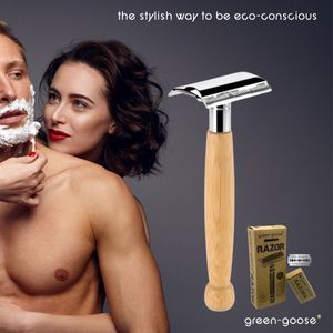 Zilveren Safety Razor - Scheermesjes – Scheermes – Double edge scheermesjes – Safety razor voor Vrouwen en Mannen – +20 mesjes