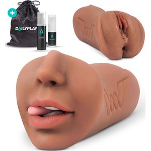 DailyPlay Pocket Pussy voor Man - 3 in 1 – Blowjob Masturbator met Kont en Kunst Vagina – Sex Toys Mannen en Koppels – Nep Kut