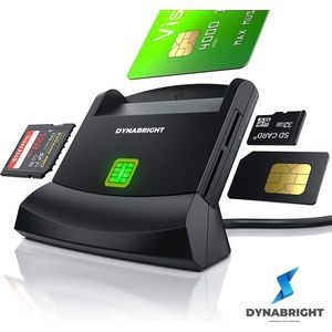 DynaBright eID Kaart Lezer - USB C - SD Kaart Lezer - Identiteitskaartlezer - België - Europa - ID Kaartlezer - ID Reader - Smart Cards - Card Reader - ID - Belgische Identiteitskaart - Mac - Windows