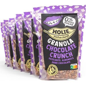 Holie's Granola Chocolate Crunch 6x 350gr - ontbijtgranen - suikervrij - gezond - vegan
