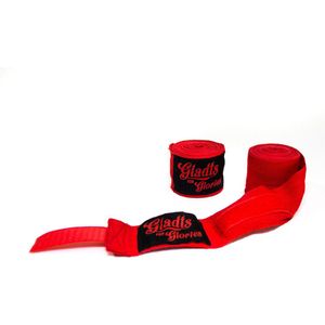 Gladts - Boksbandage - Rood - 460 cm lang - Bandage - Bandages boxing - Boksen - Kickboksen - Mma - Muay thai - Thaiboksen - Bandage boksen - Kickboks bandage - Bandage kickboksen - Boxing wraps - Boxing bandage