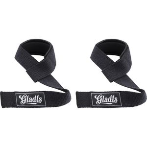 Gladts - Lifting Straps Zwart - Krachttraining Accessoires - Powerlifting - Bodybuilding