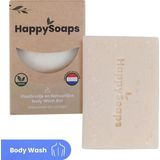 HappySoaps Body Wash Bar - Kokosnoot & Limoen - Een Frisse en Zoete Start van de Dag - 100% Plasticvrij, Vegan & Diervriendelijk - 100gr