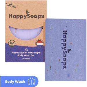 HappySoaps Body Wash Bar - Lavendel - Rustgevend en Puur - 100% Plasticvrij, Vegan & Diervriendelijk - 100gr