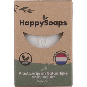 Happy Soaps -Natuurlijke - Scheerzeep - Aloe Vera - Plasticvrij - Vegan - Dierproefvrij - 80 gram
