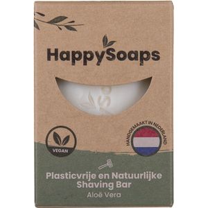 Happy Soaps -Natuurlijke - Scheerzeep - Aloe Vera - Plasticvrij - Vegan - Dierproefvrij - 80 gram