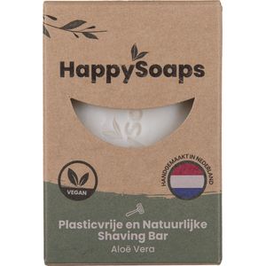 Happy Soaps -Natuurlijke - Scheerzeep - Aloe Vera - Plasticvrij - Vegan - Dierproefvrij - 80 gram
