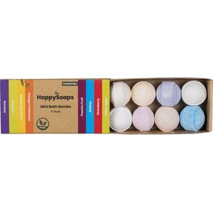 HappySoaps Mini Bath Bombs - Tropical Fruits - 8 Bruisballen in Verschillende Tropische Geuren - 100% Plasticvrij, Vegan & Natuurlijk