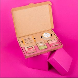 HappySoaps - Fruity Passion - Giftbox - Plasticvrij - Shampoo Bar - Conditioner Bar - Body Wash - Shaving Bar - Deodorant