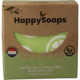 HappySoaps Body Lotion Bar - Fresh Bergamot - Energiek en Prikkelend - 100% Plasticvrij, Vegan & Natuurlijk - 65gr