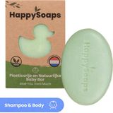 HappySoaps Baby en Kids Shampoo Bar & Body Wash Bar - Aloë You Vera Much - Zacht & Verzorgend - 100% Natuurlijk, Plasticvrij en Vegan - 80 Gram