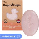 HappySoaps Baby en Kids Shampoo Bar & Body Wash Bar - Little Sunshine - Zacht & Verzorgend - 100% Natuurlijk, Plasticvrij en Vegan - 80 Gram
