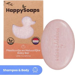 HappySoaps Baby en Kids Shampoo Bar & Body Wash Bar - Little Sunshine - Zacht & Verzorgend - 100% Natuurlijk, Plasticvrij en Vegan - 80 Gram