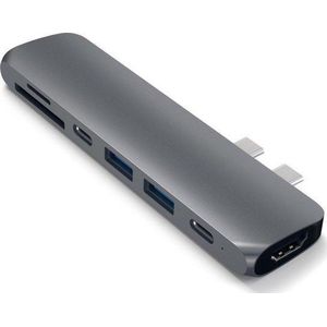 Usb-c hub voor macbook pro met HDMI & Thunderbolt 3 van Zedar Space Gray