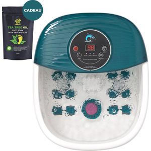 El suvon® Voetenbad met Eeltverwijderaar - Voetenbaden - Elektrisch Verwarmd Voetenbaden met massage Rollers - Voetmassage met zoutbad - Tot 48° graden - Bubbelstraal - Voetenbaden