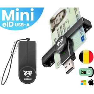 Good2know Id Kaartlezer Mini Zwart- USB A - België – Kaartlezer identiteitskaart – Identiteitskaartlezer - eID – Id Lezer – Mac, Windows