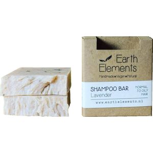 Earth Elements Shampoo Bar Lavendel met roze klei - vegan - normaal tot droog haar - parfum vrij