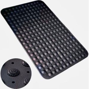 Badmat zwart - Massage design - 70 x 35 cm - Schimmelbestendige douchemat antislip met massage functie en 140 sterke zuignappen